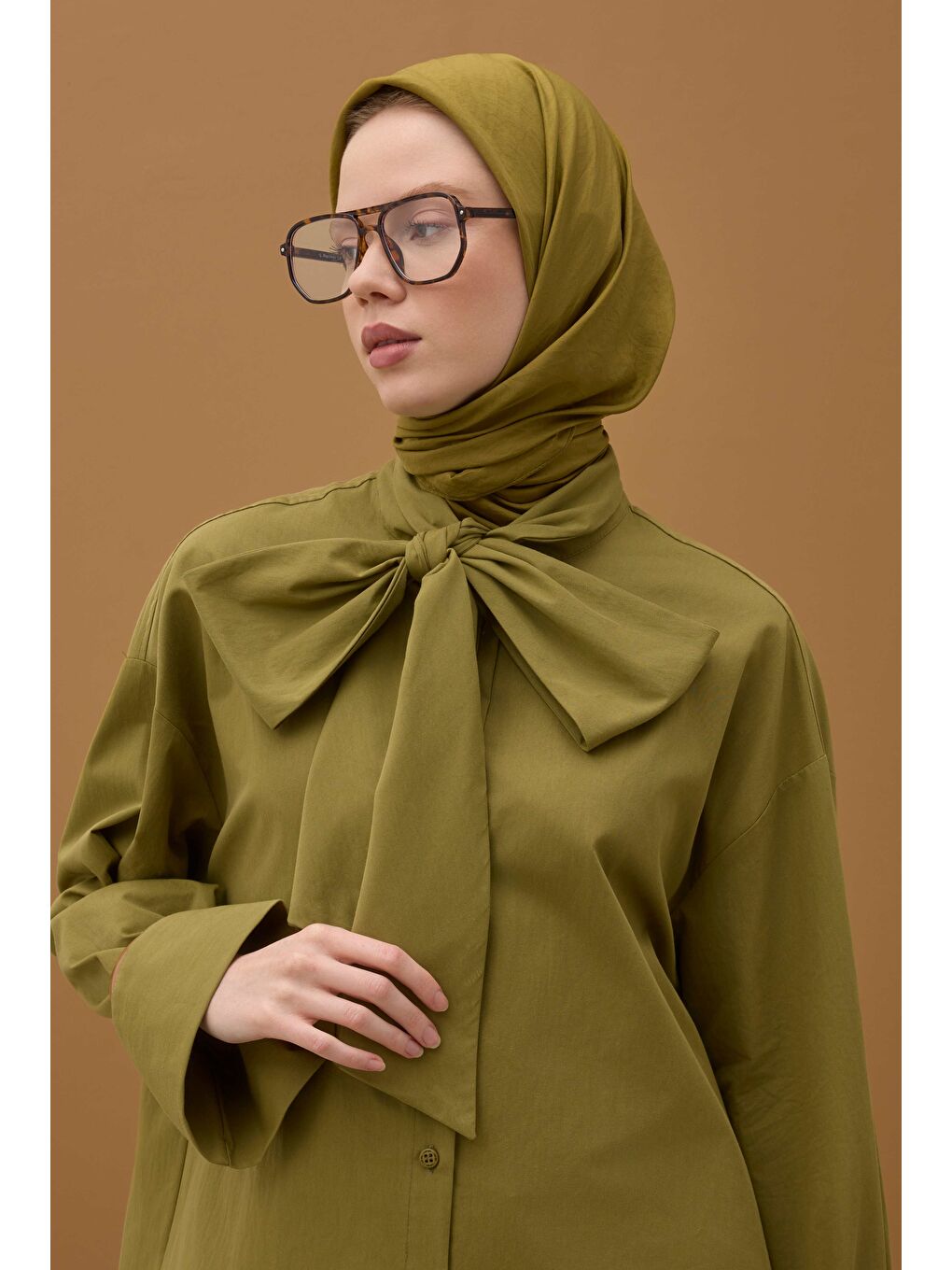 Soft Kraş Eşarp Yağ Yeşili-2