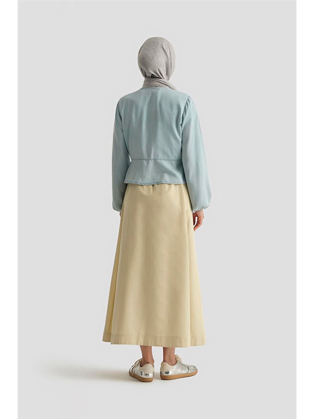 Lyocell Bluz 25Yd9127 Mavi-3