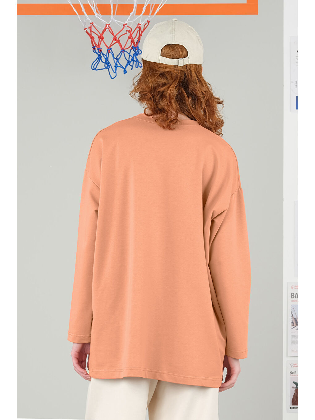 Turuncu Bisiklet Yaka Tişört 70 cm Pastel Somon-2