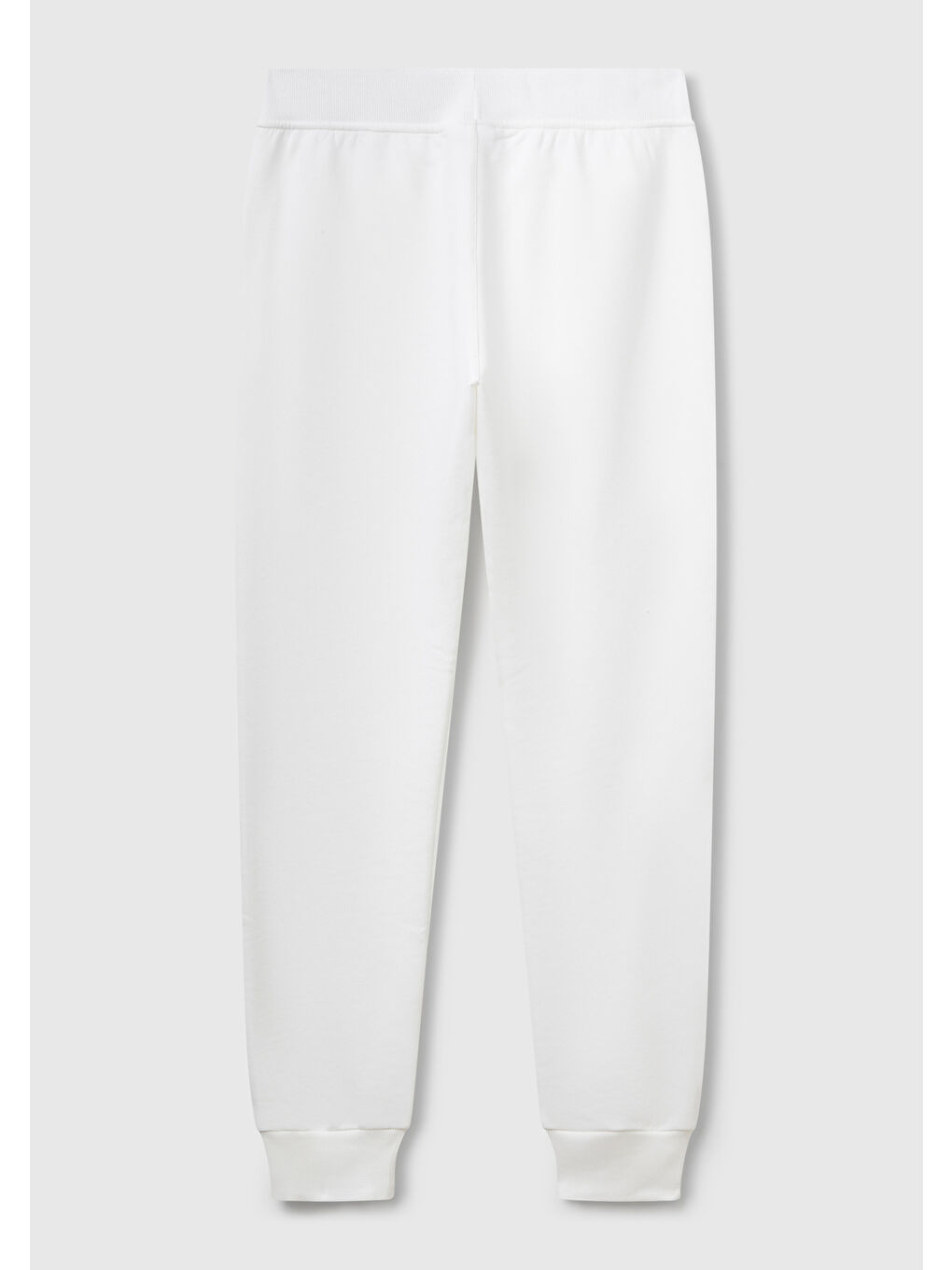 Kadın Beyaz Pamuk Karışımlı Logo Baskılı Beli Lastikli Jogger Eşofman Altı-3