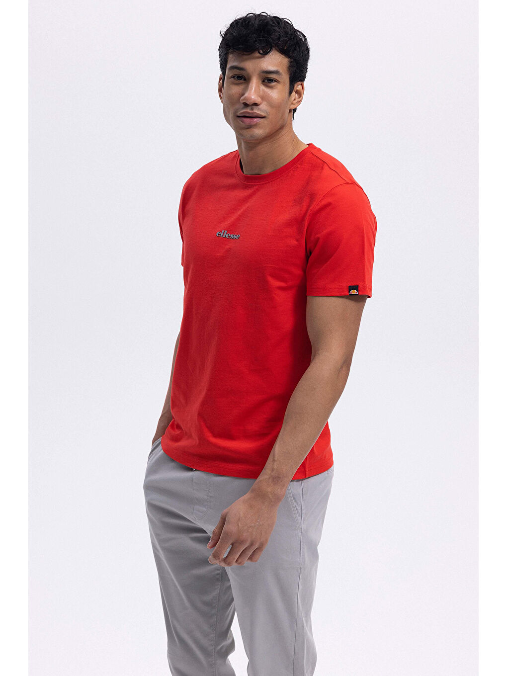 Kırmızı % 100 Pamuk Baskılı Regular Fit Bisiklet Yaka T Shirt EM462-RD-1