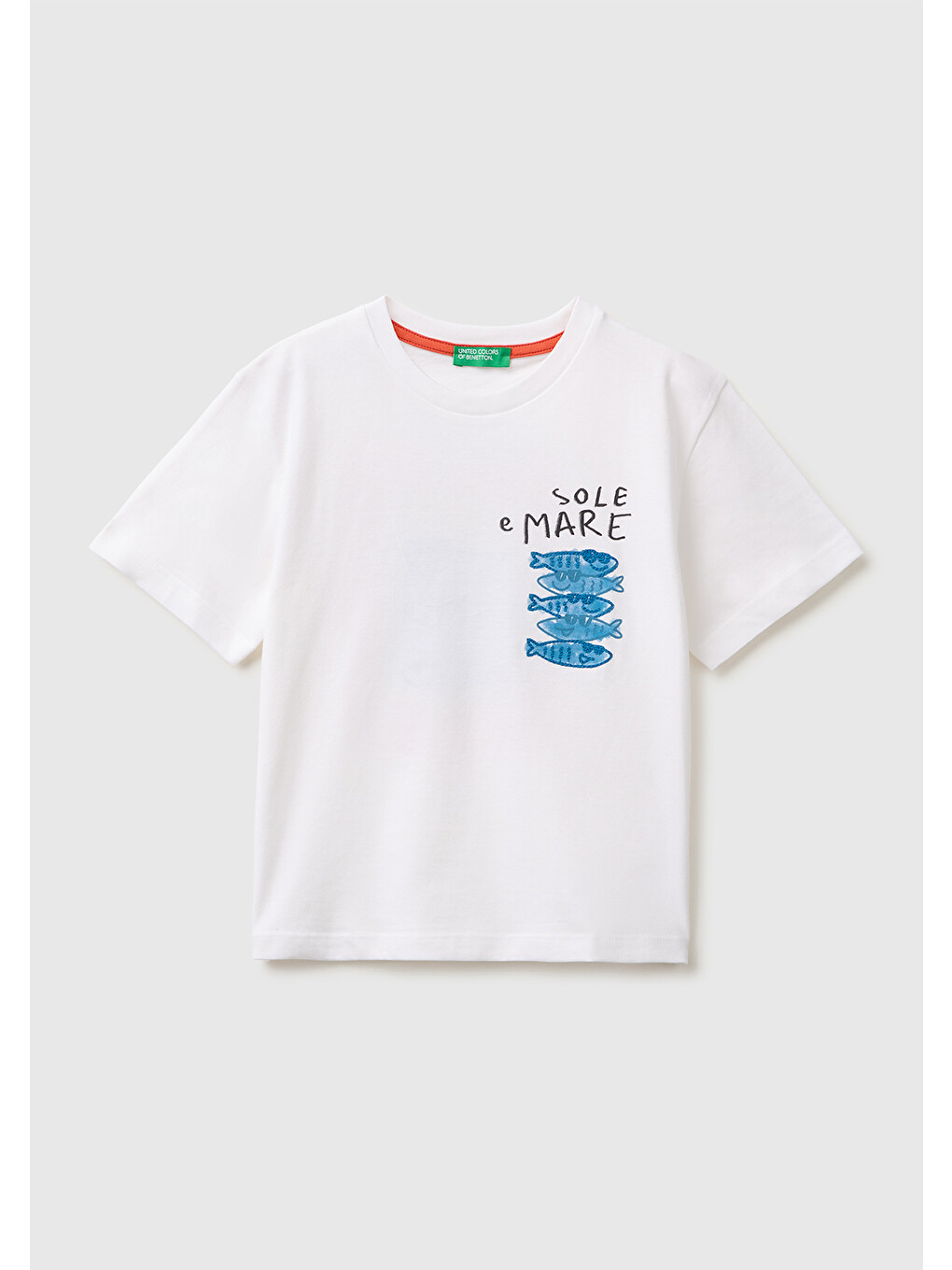 Erkek Bebek Beyaz Ön ve Arka Baskı İşleme Detaylı T-Shirt