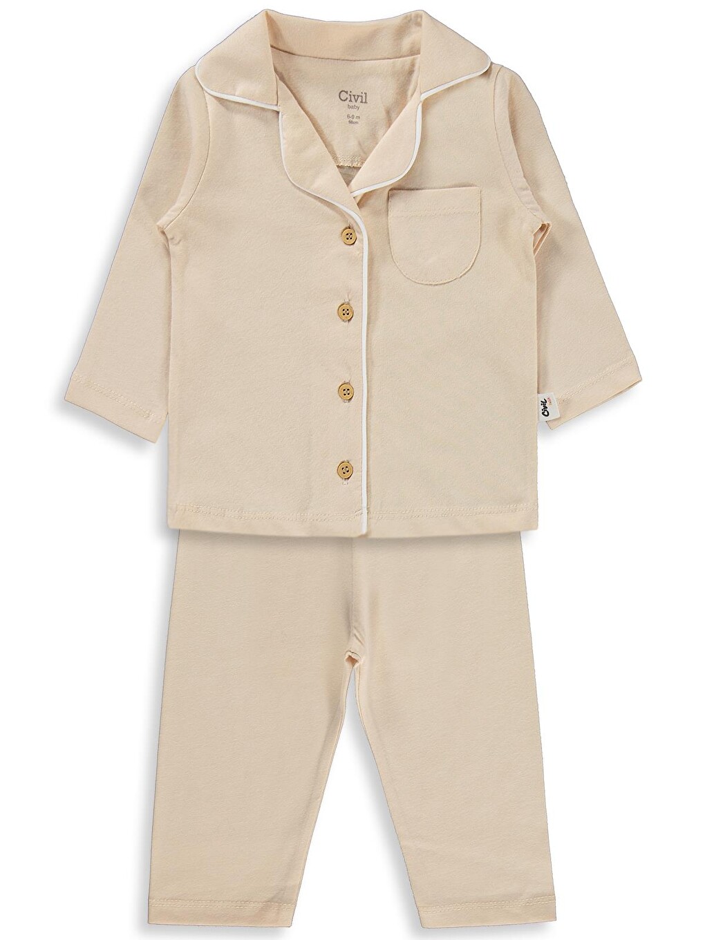 Baby Basic 6-18 Ay Pijama Takımı - Kahverengi