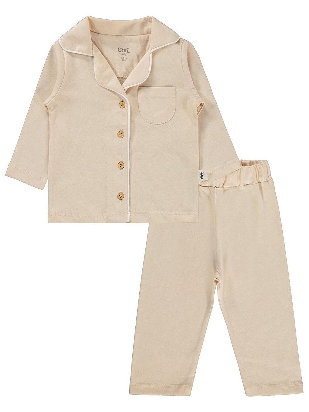 Baby Basic 6-18 Ay Pijama Takımı - Kahverengi-2