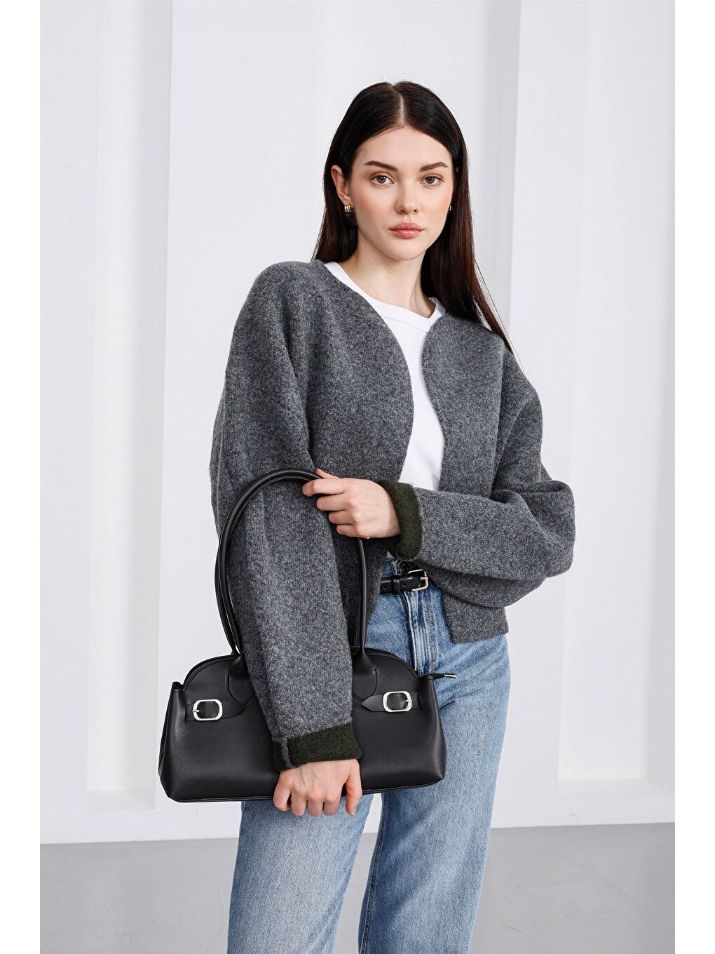 Andiamo Vintage Baget Çanta Siyah-3