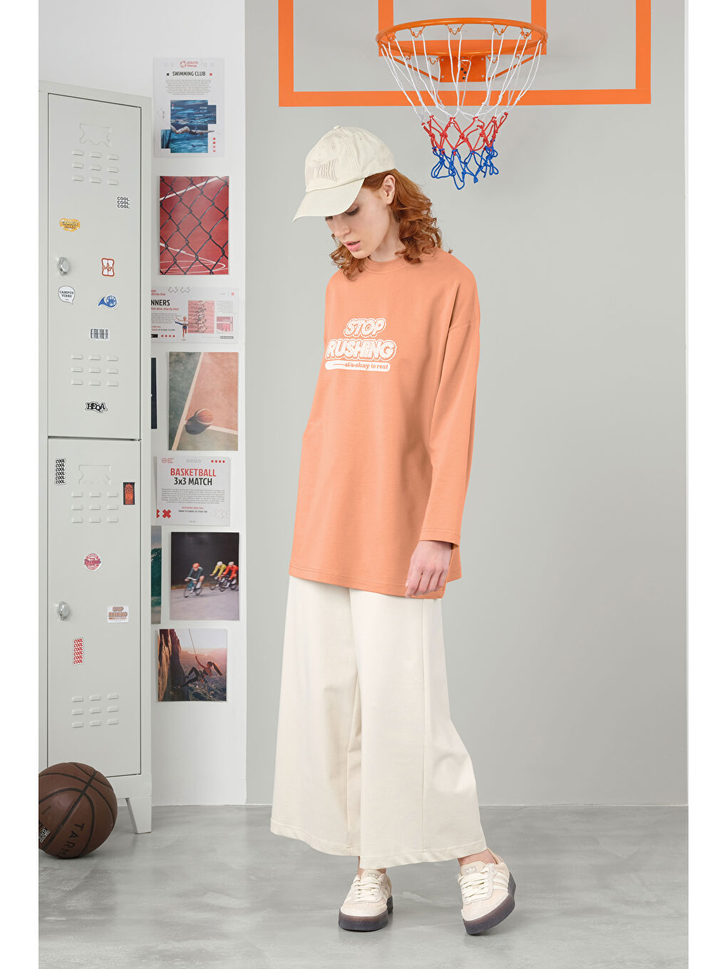 Turuncu Bisiklet Yaka Tişört 70 cm Pastel Somon-3