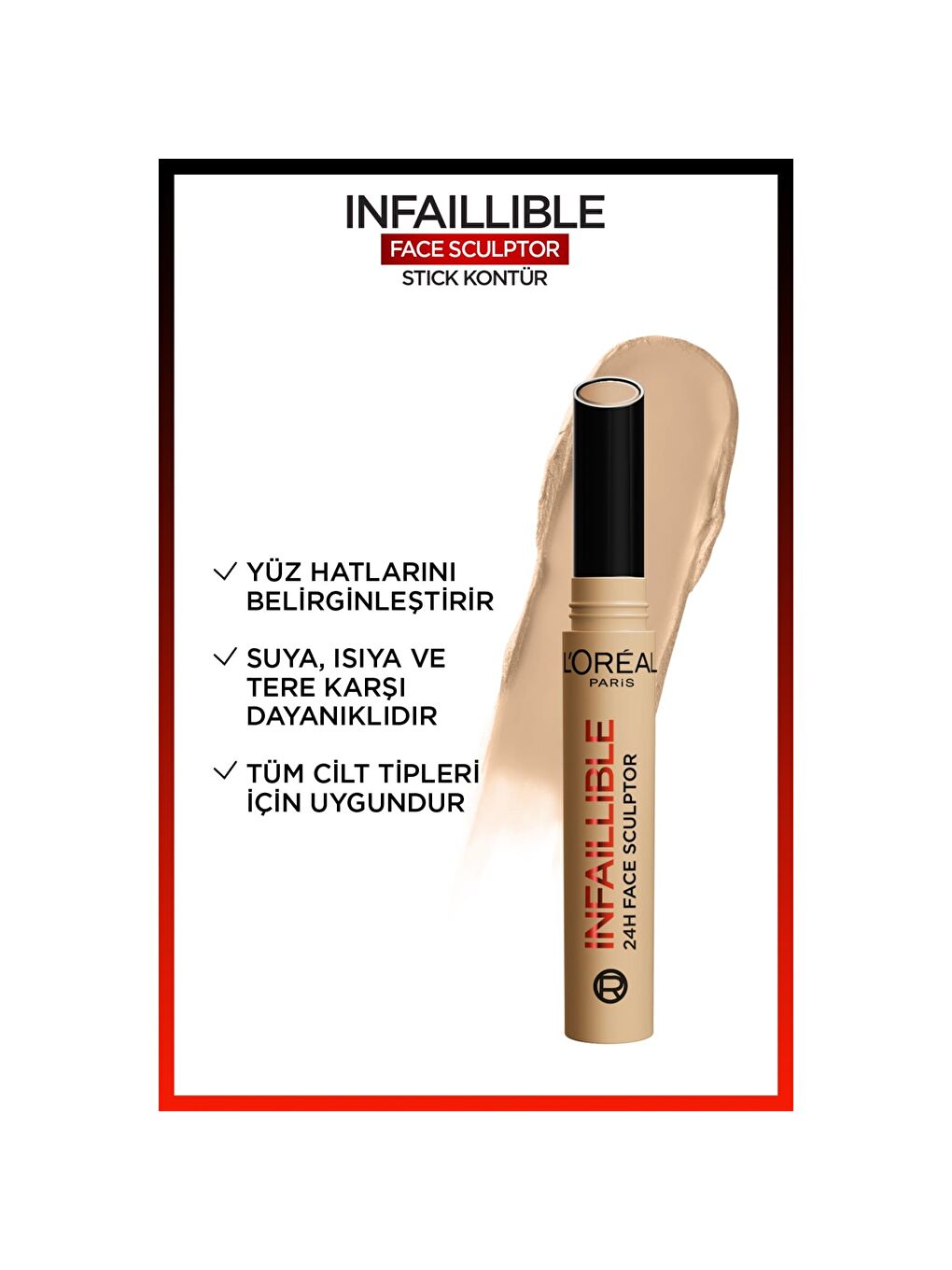 L'Oréal Paris Infaillible Face Sculpter Stick Kontür - Medium-8
