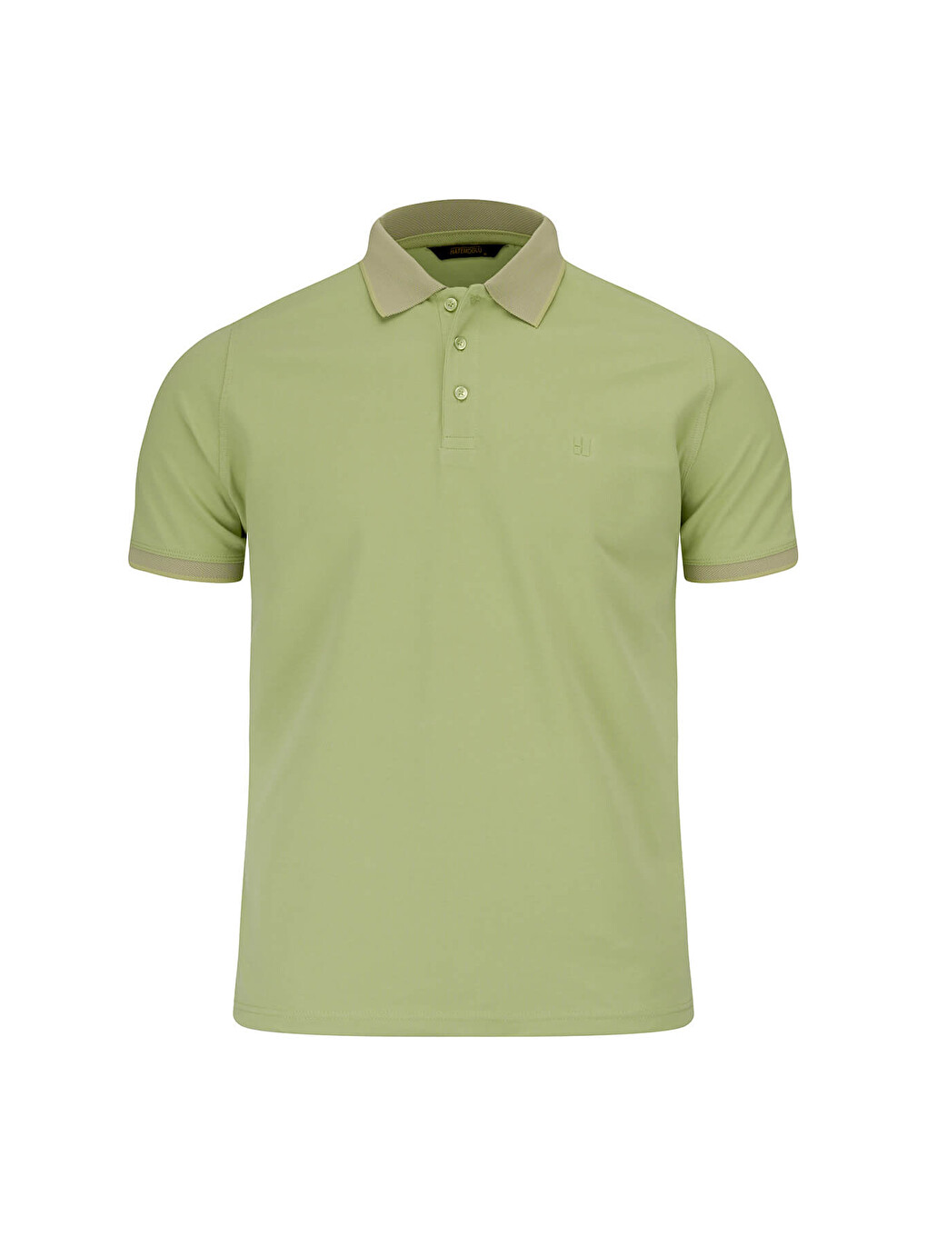 Yeşil Regular Fit Polo Yaka 100% Pamuklu Tişört-1