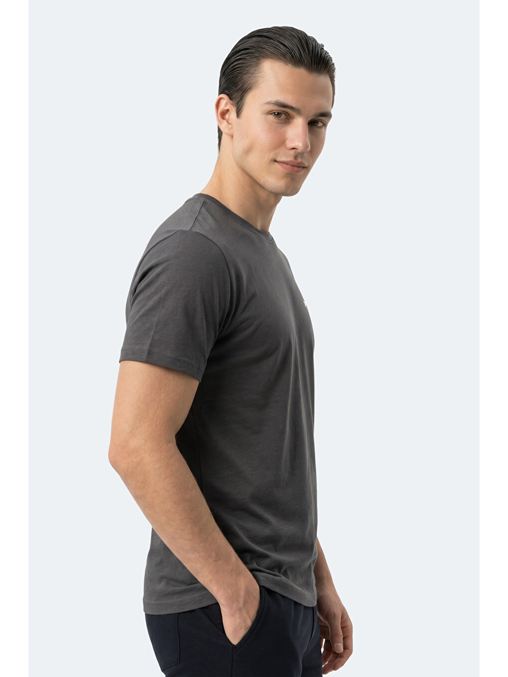 KEANU Erkek Koyu Gri Tişört-6