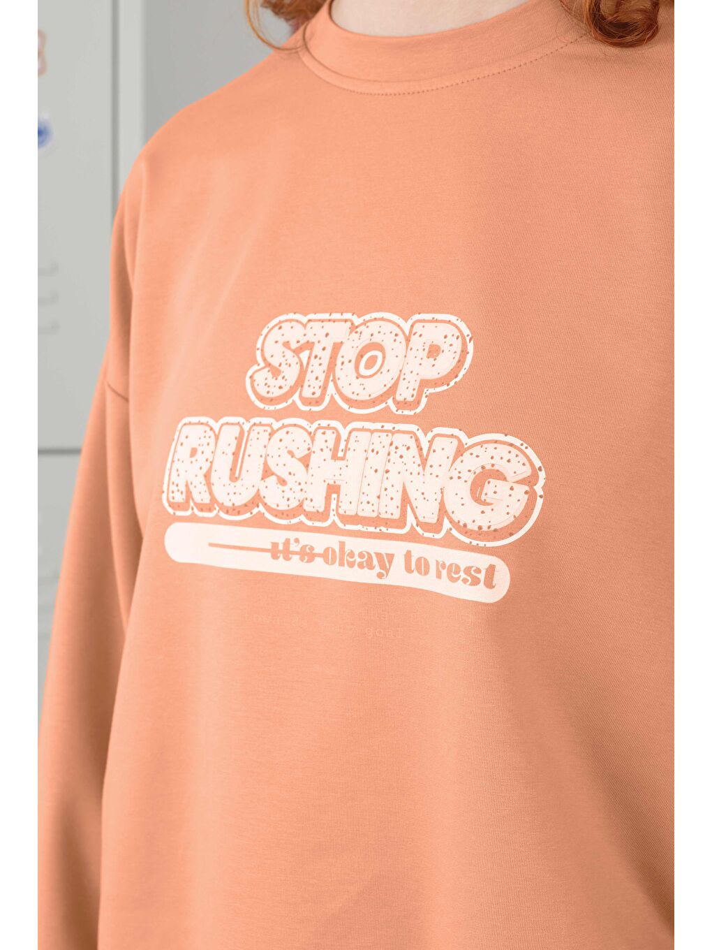 Turuncu Bisiklet Yaka Tişört 70 cm Pastel Somon-4