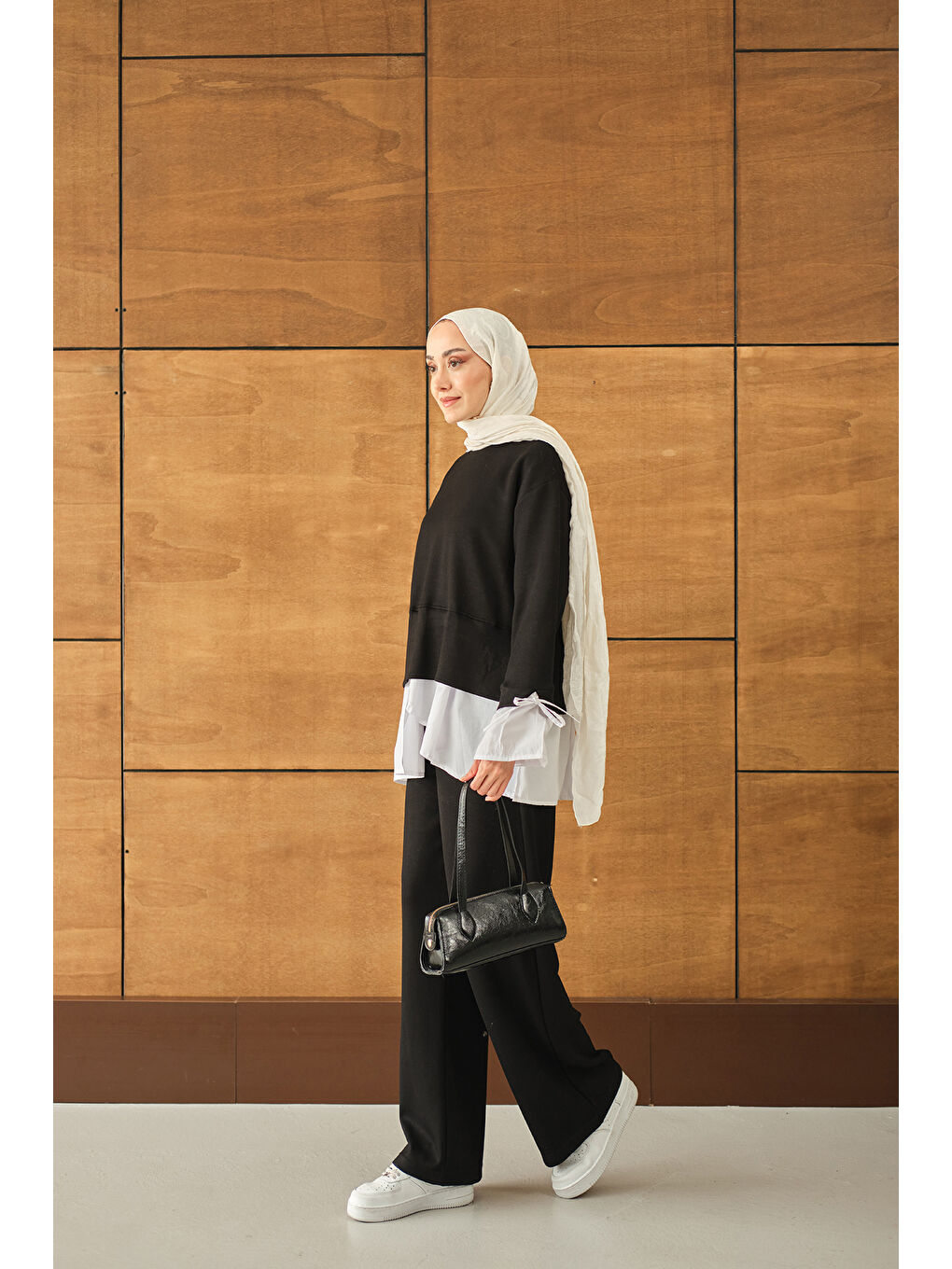 Kadın Garnili İkili Takım Siyah-2