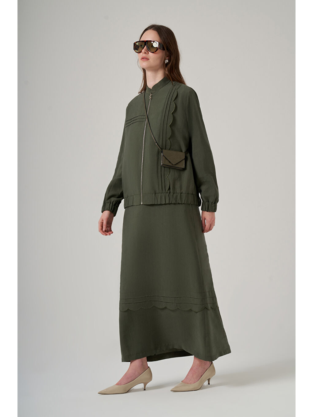 İç Elbise Ceket İkili Takım 1047 Yeşil