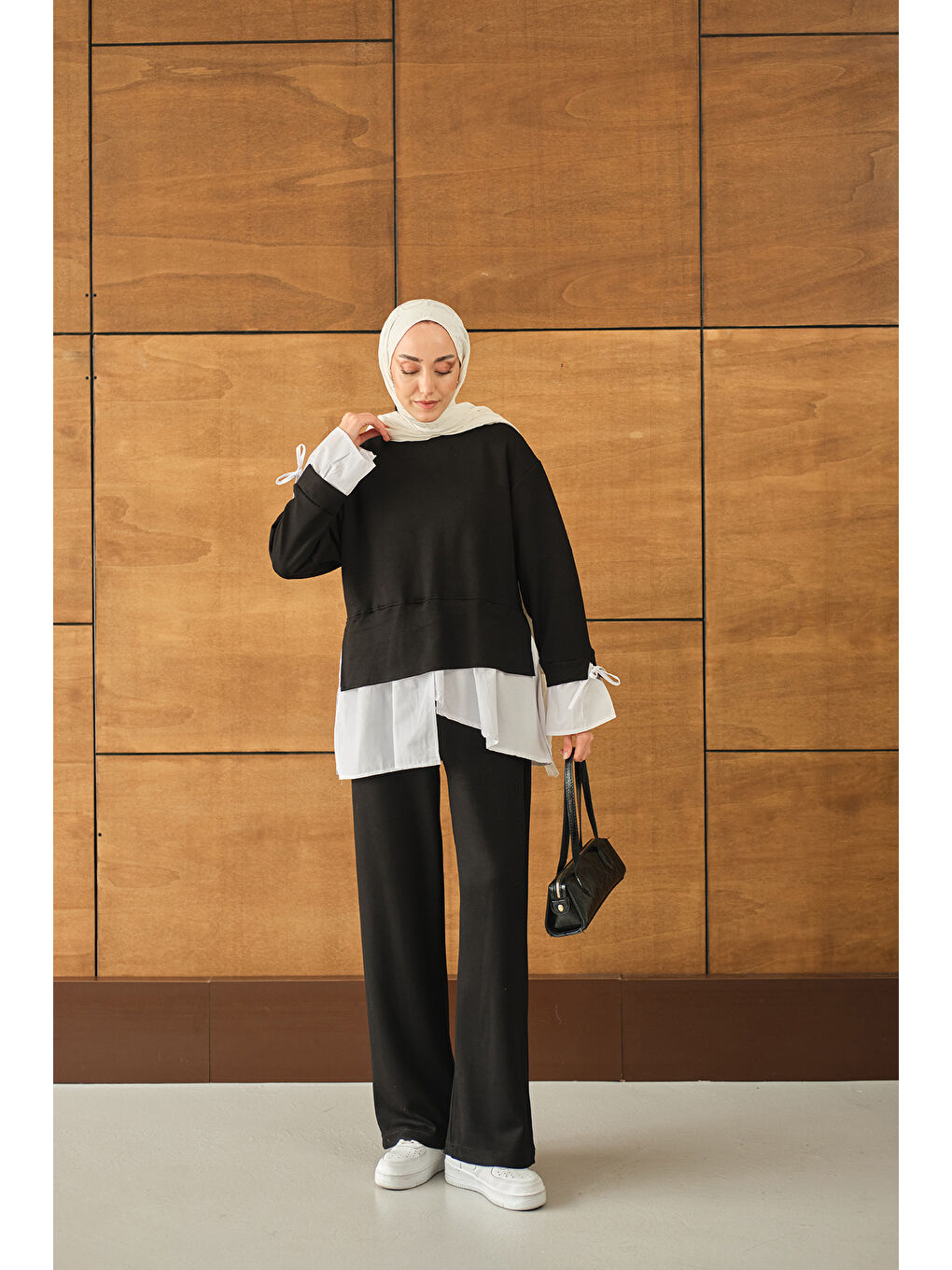 Kadın Garnili İkili Takım Siyah-3