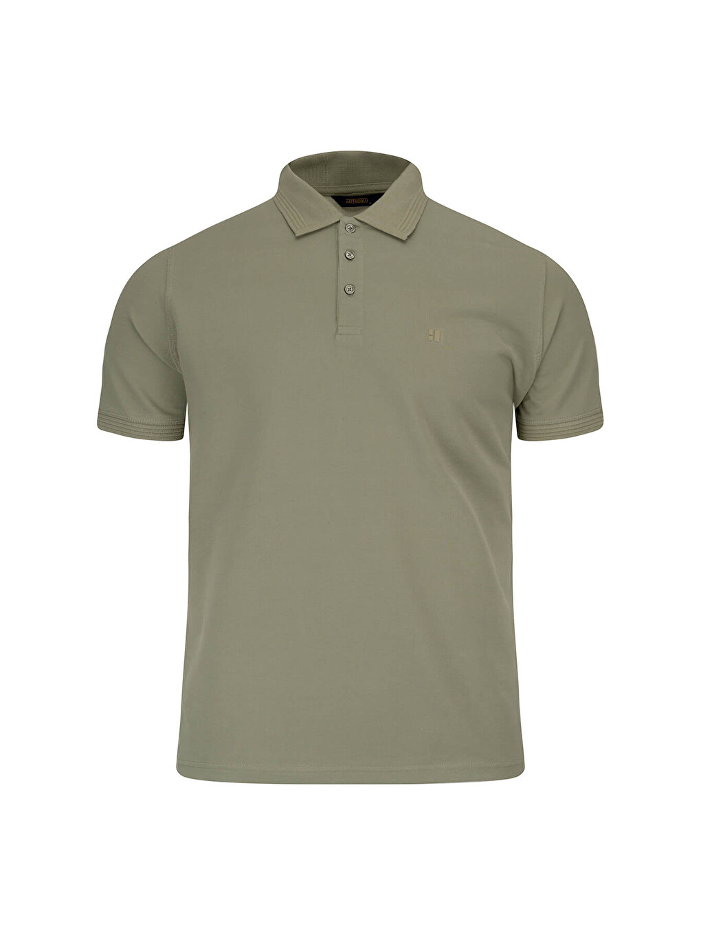 Gri Yeşil Regular Fit Polo Yaka 100 Pamuk Tişört-1