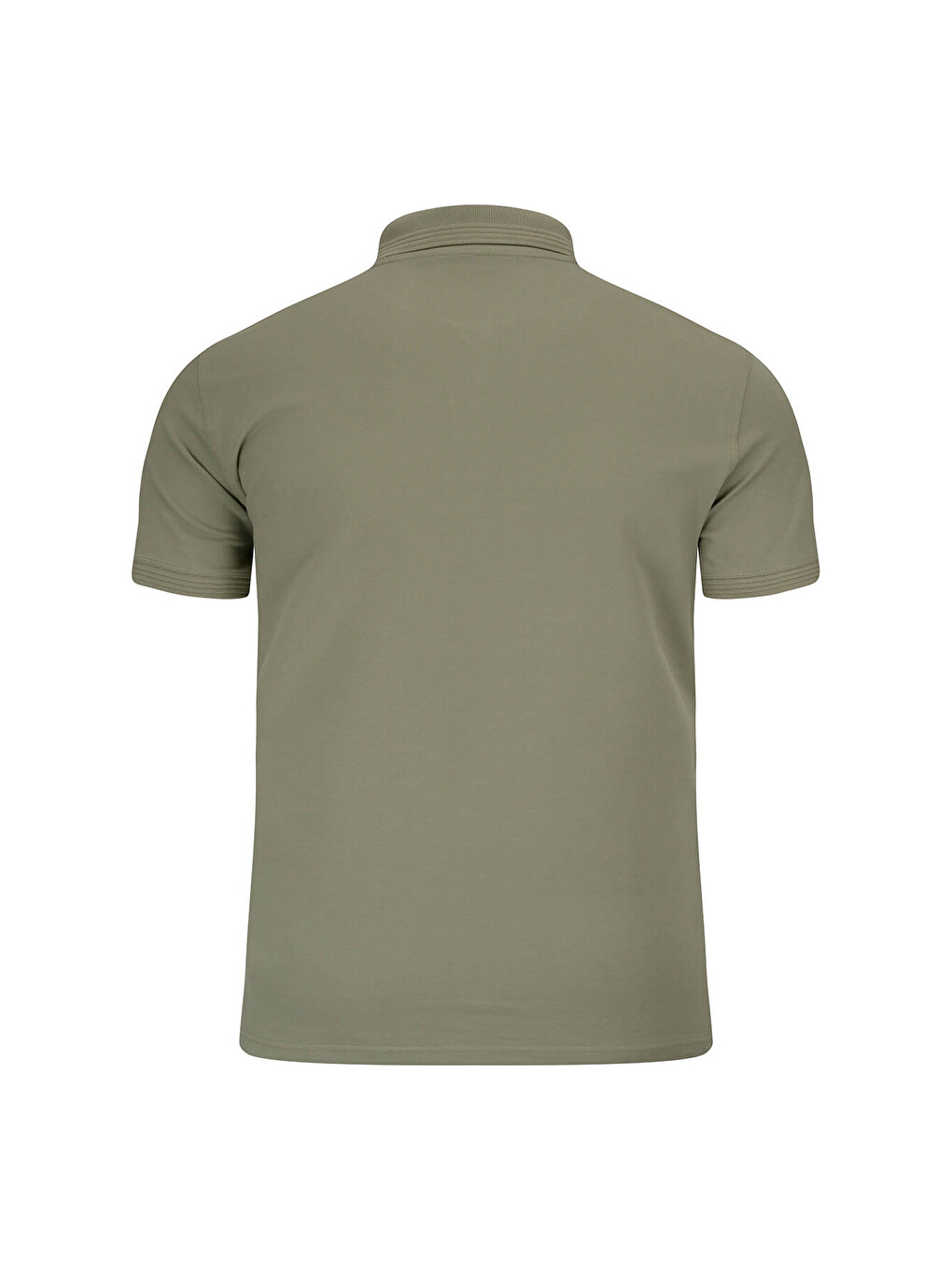 Gri Yeşil Regular Fit Polo Yaka 100 Pamuk Tişört-3