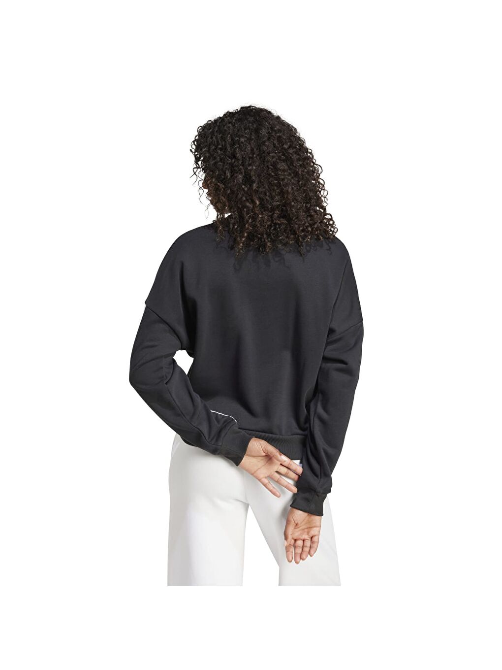 Karışık Essentials 3 Stripes French Terry Kadın Sweatshirt-1