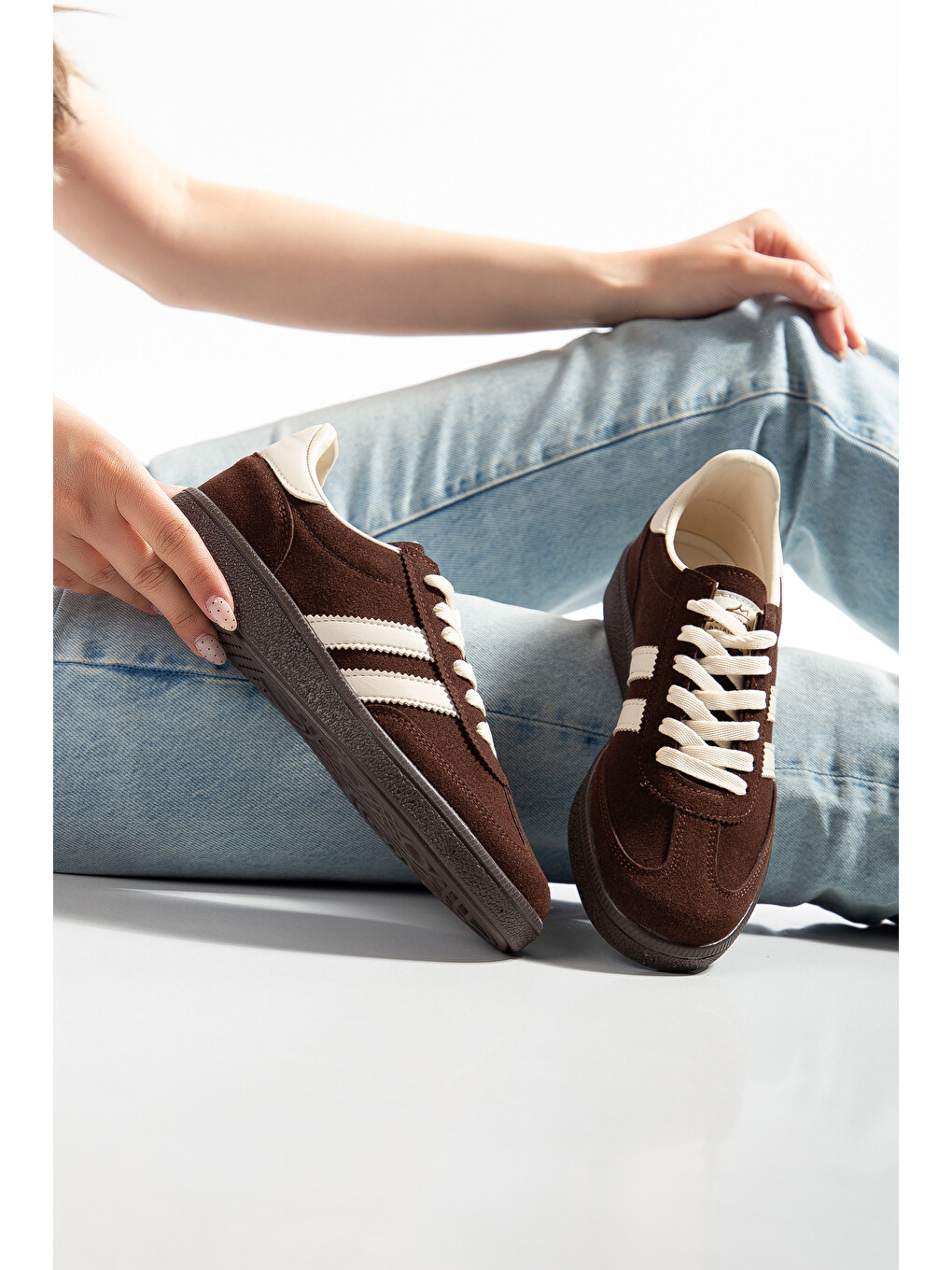 Kahverengi Kaatte Günlük Ortopedik Kadın Sneaker Spor Ayakkabı-2
