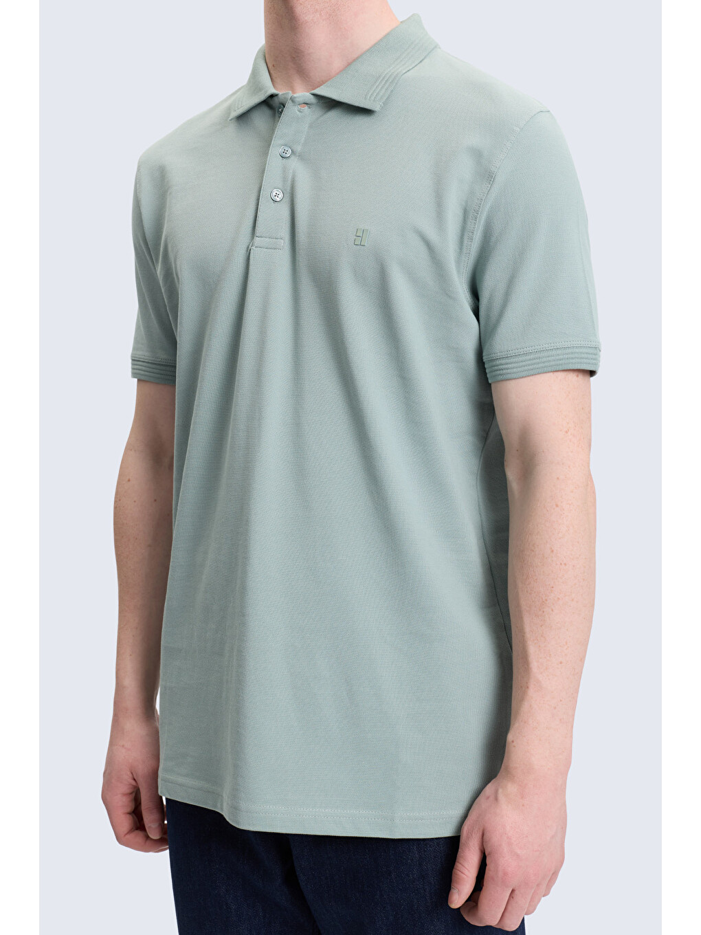 Yeşil Regular Fit Polo Yaka 100% Pamuk Tişört-2