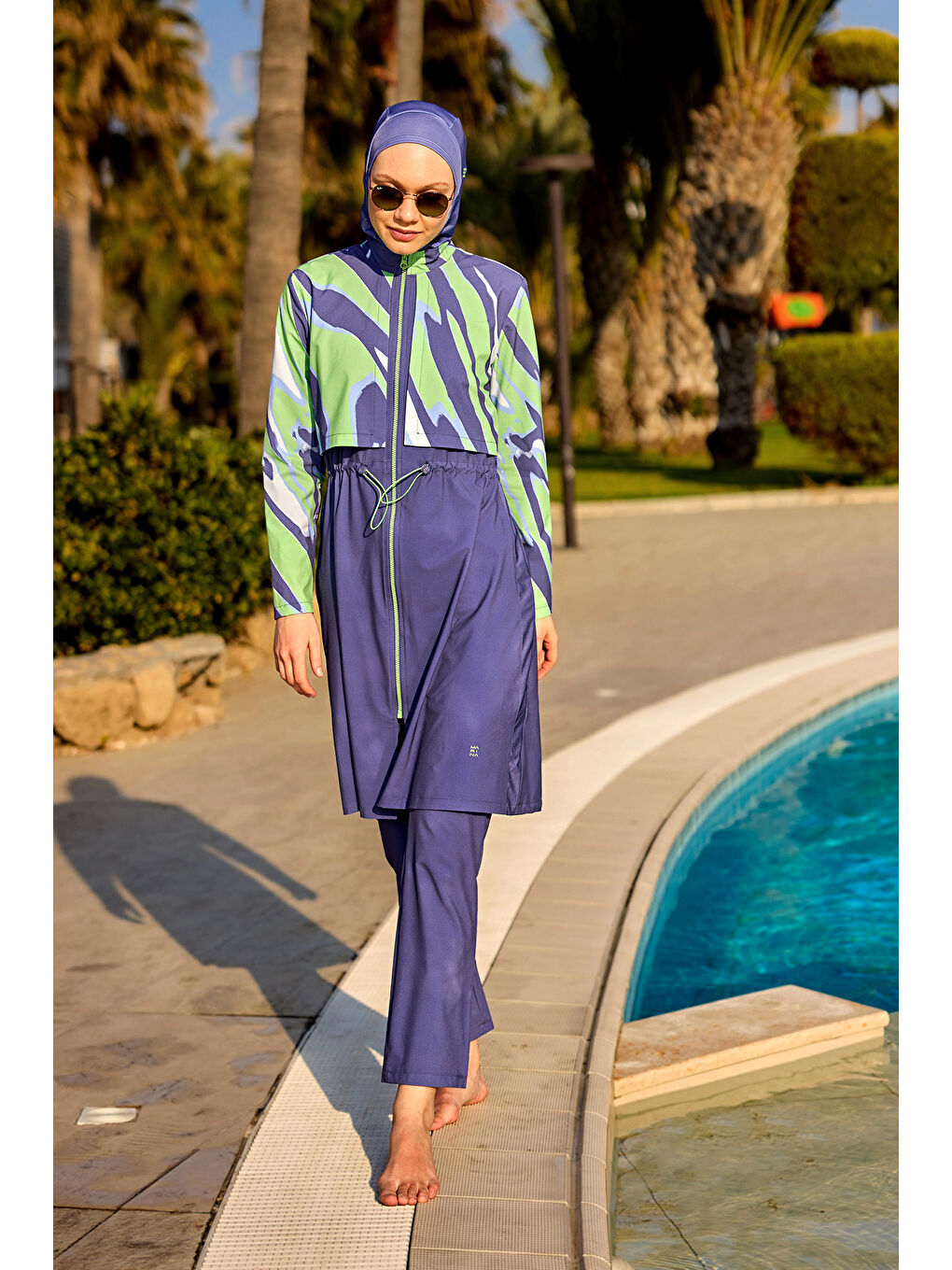 Tam Kapalı Tesettür Mayo M2509 İndigo