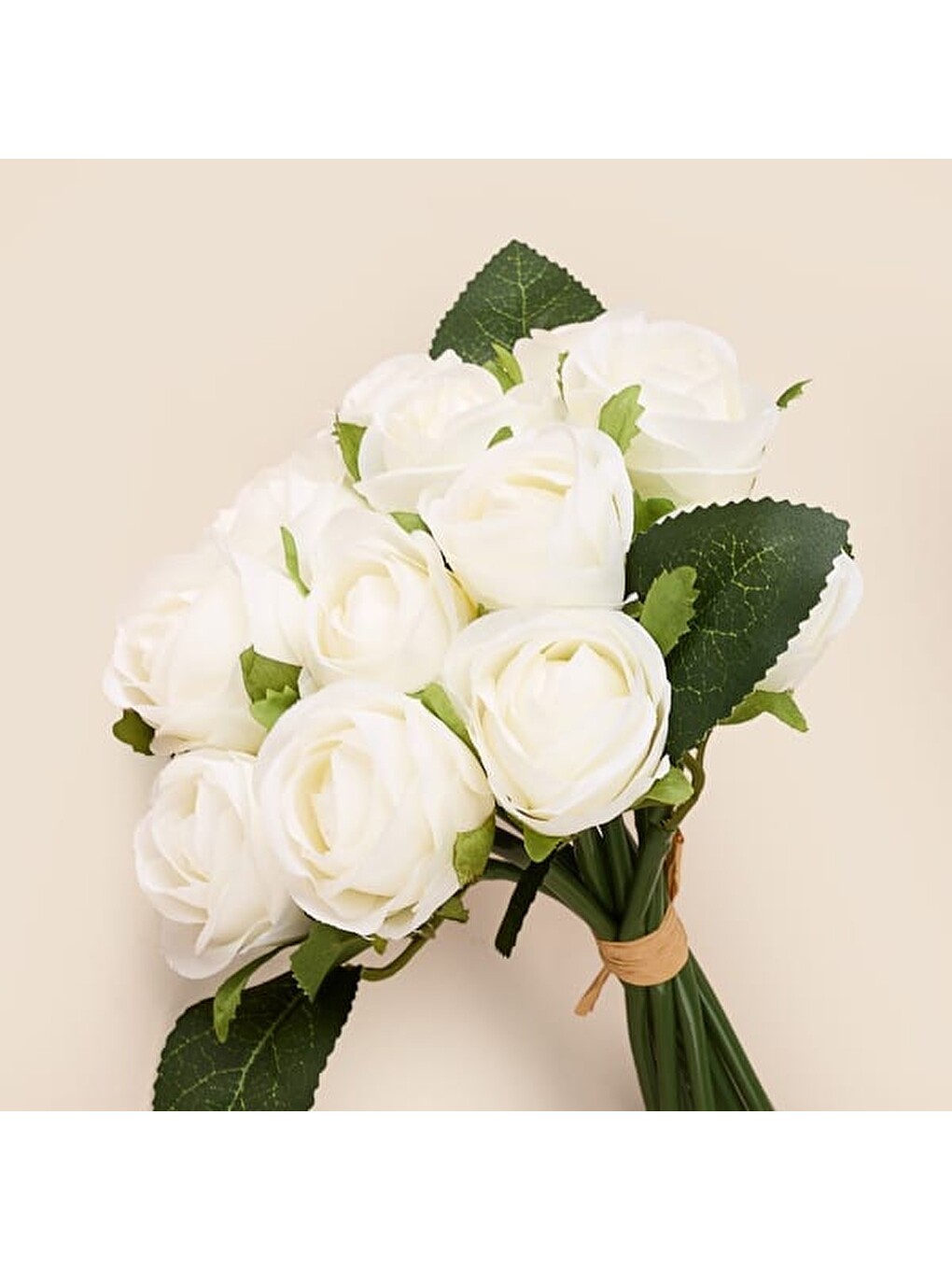 Deco Gül 12'li Buket Çiçek - Beyaz - 27 cm-2