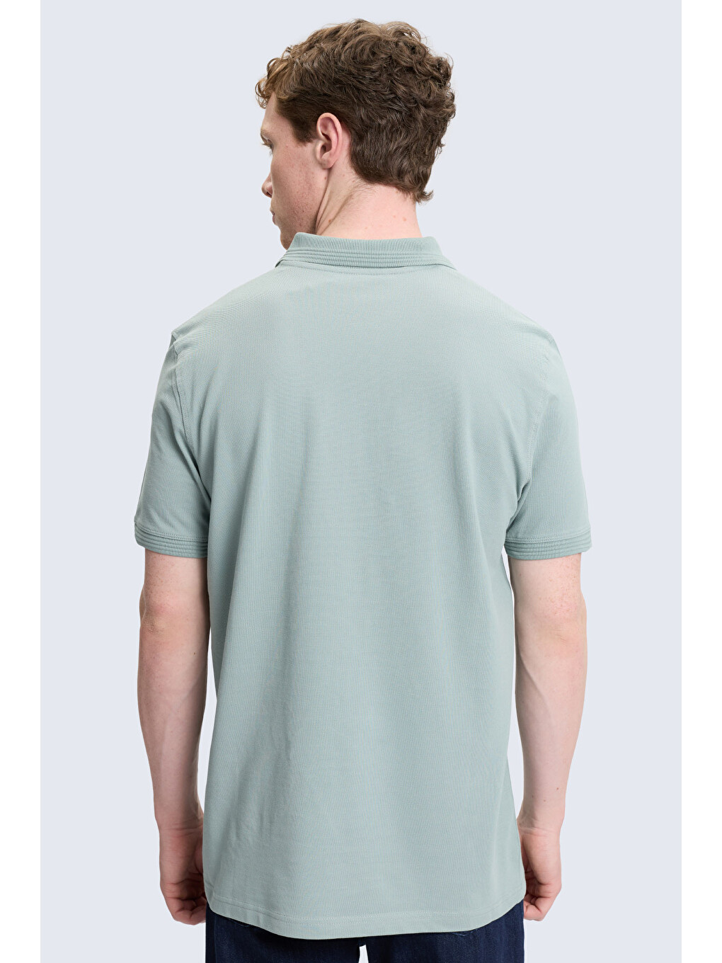 Yeşil Regular Fit Polo Yaka 100% Pamuk Tişört-3