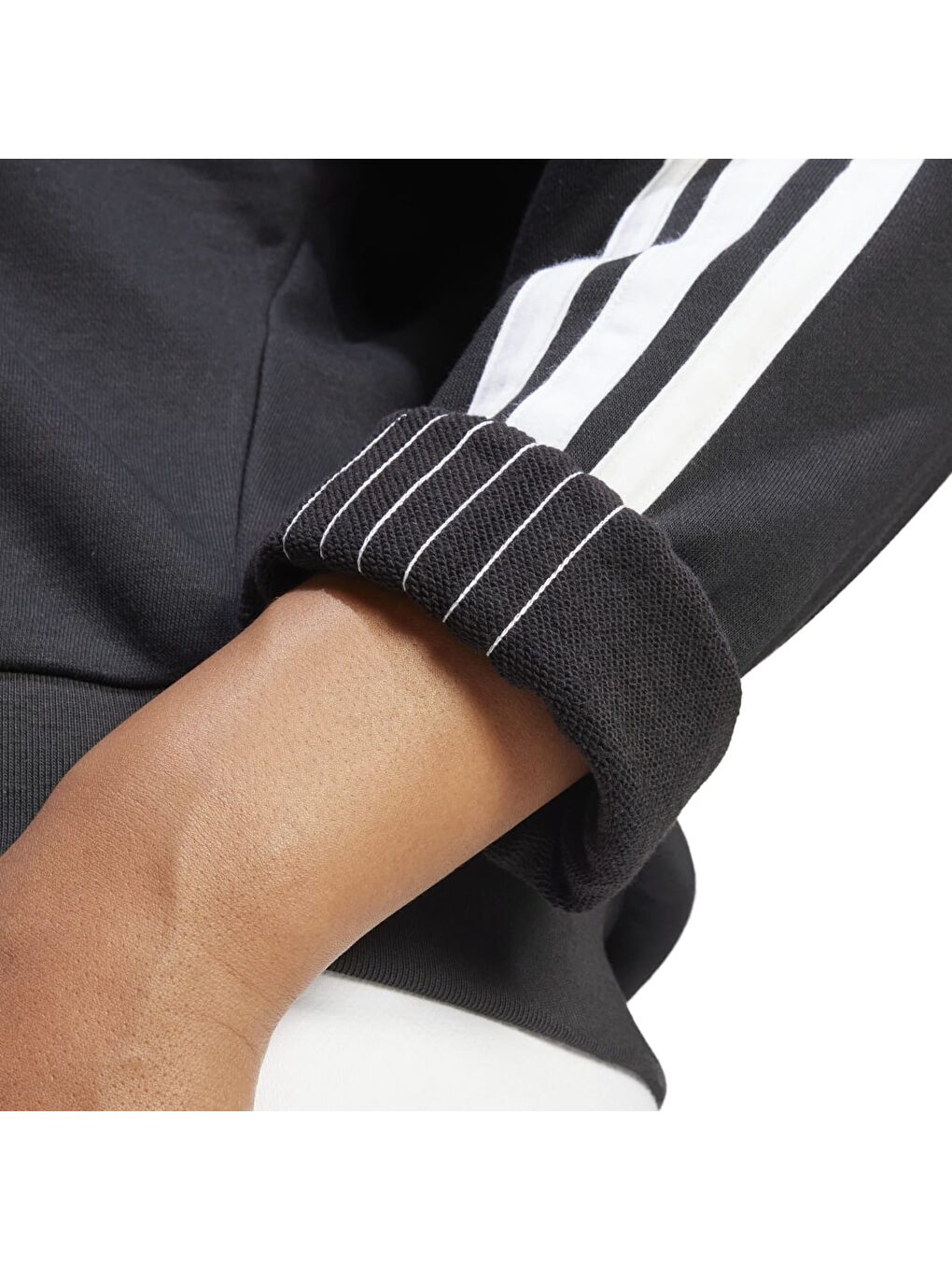 Karışık Essentials 3 Stripes French Terry Kadın Sweatshirt-3