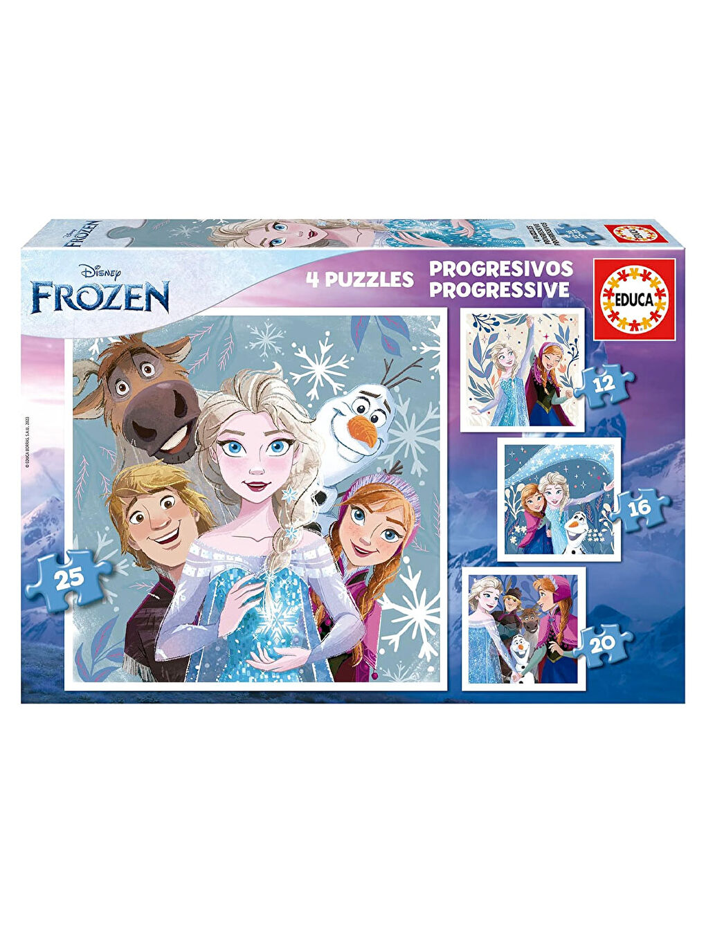 Çocuk Puzzle Frozen Kademeli Yapboz 12+16+20+25 Parça 19735