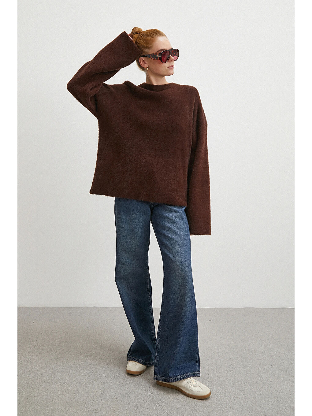 Yüksek Bel Flare Jean Lacivert