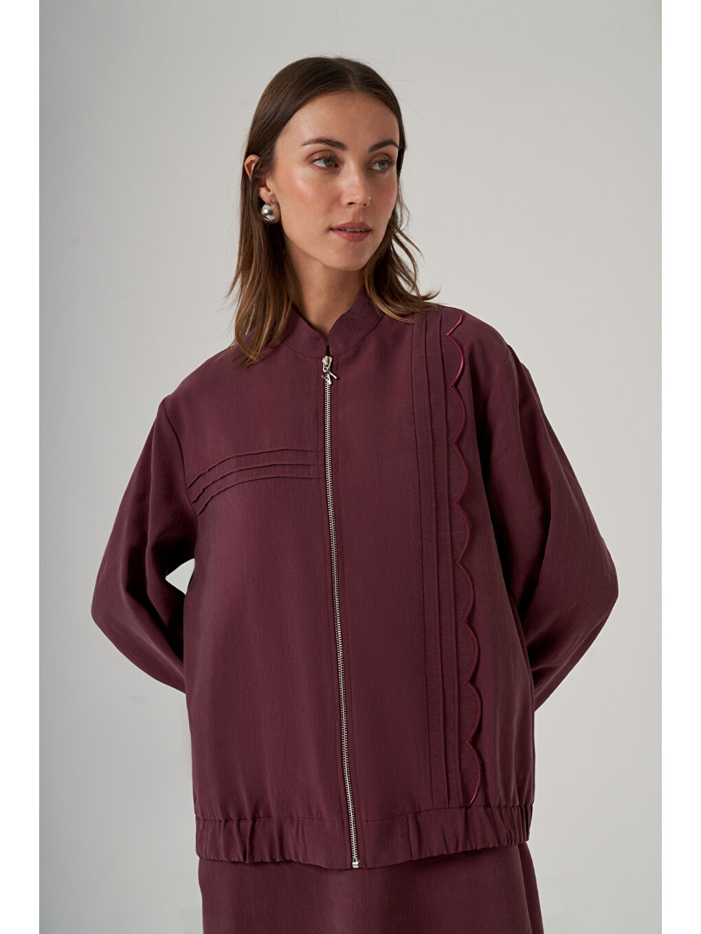 İç Elbise Ceket İkili Takım 1047 Mürdüm-1