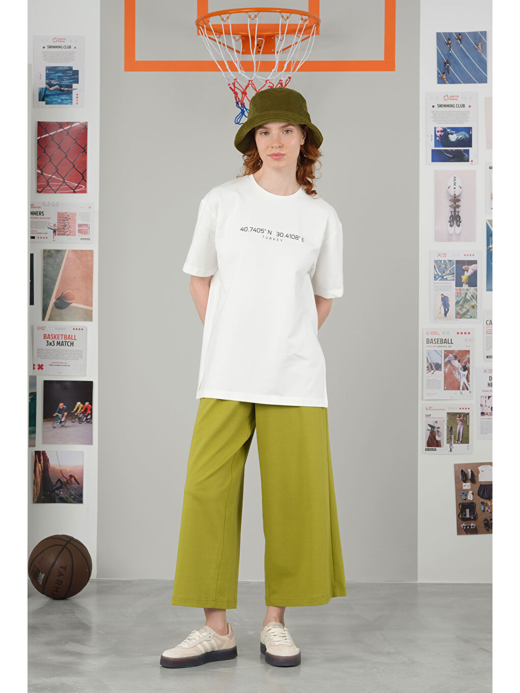 Koordinat Tişört Kırık Beyaz-1