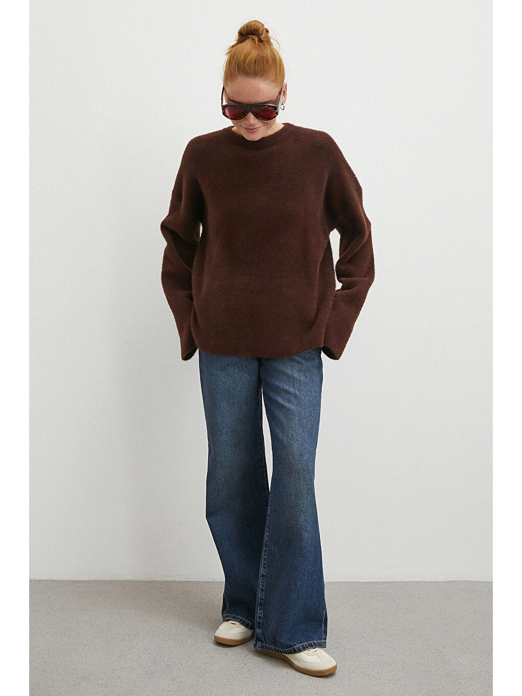 Yüksek Bel Flare Jean Lacivert-1