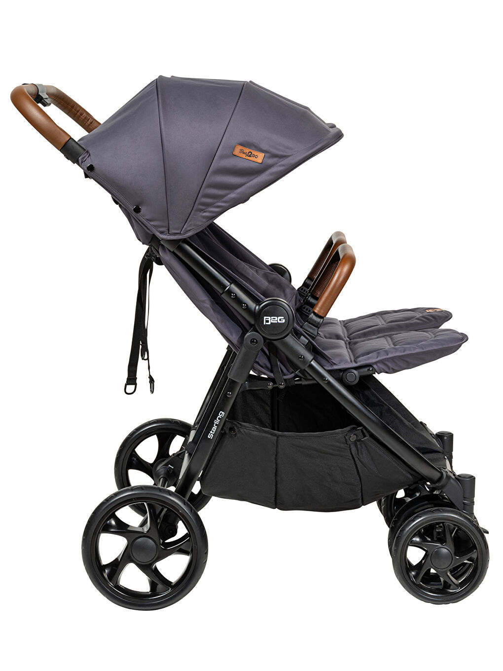 Starling İkiz Bebek Arabası Gri-2