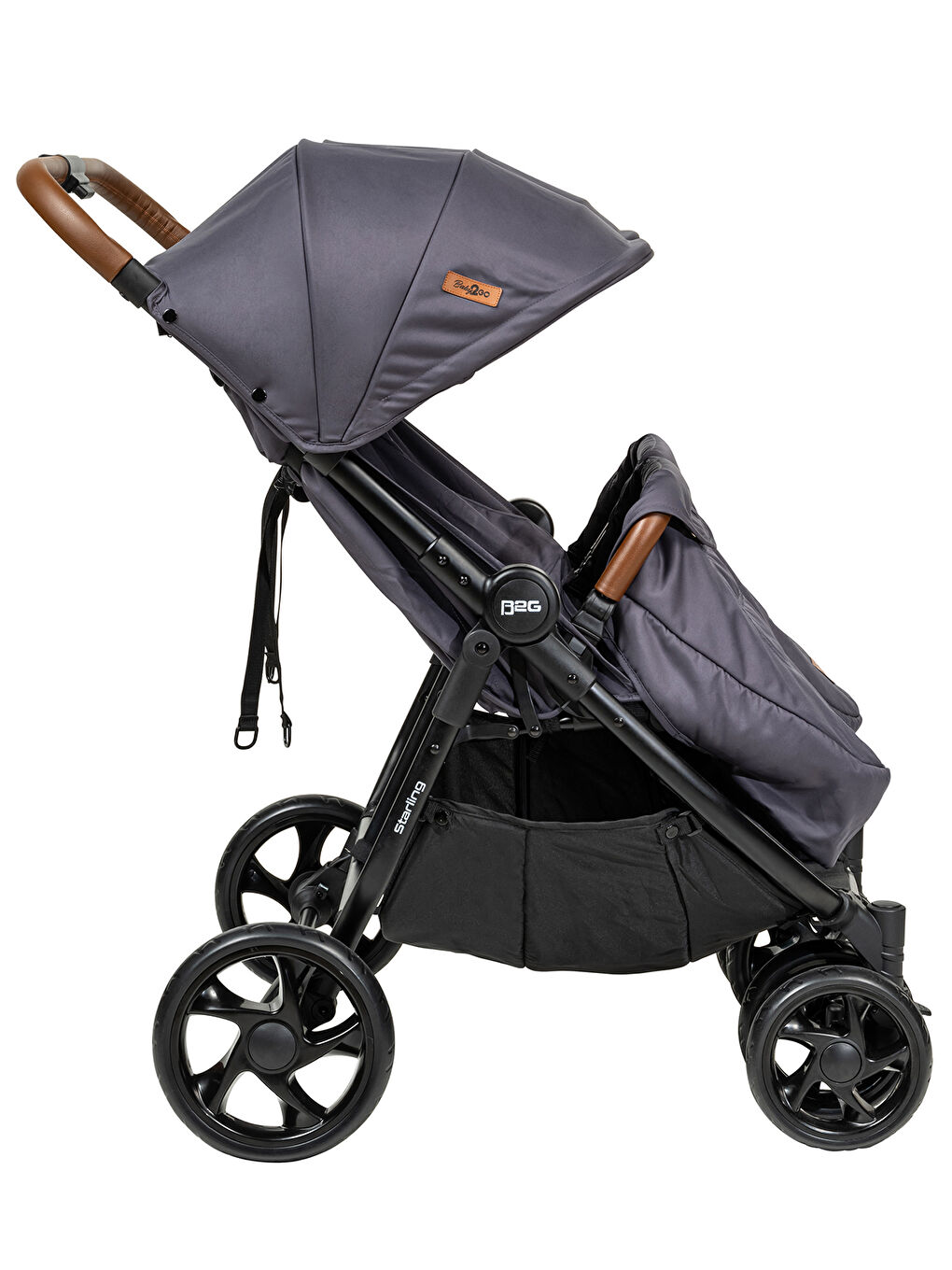 Starling İkiz Bebek Arabası Gri-3