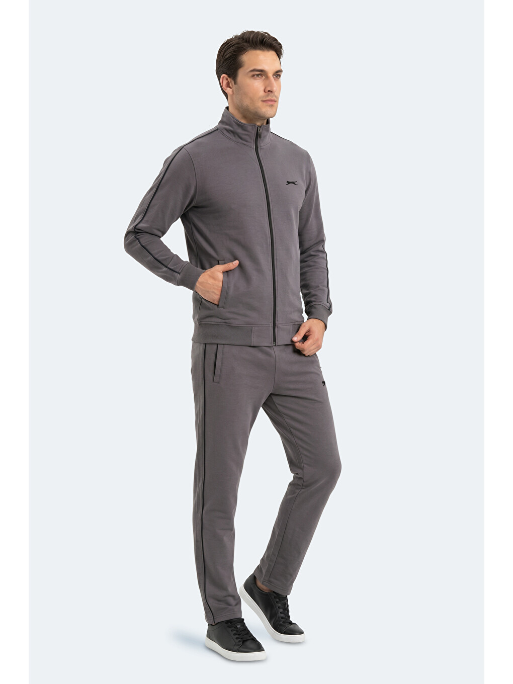 BLOWBACK Erkek Slim Fit Koyu Gri Eşofman Takımı-4