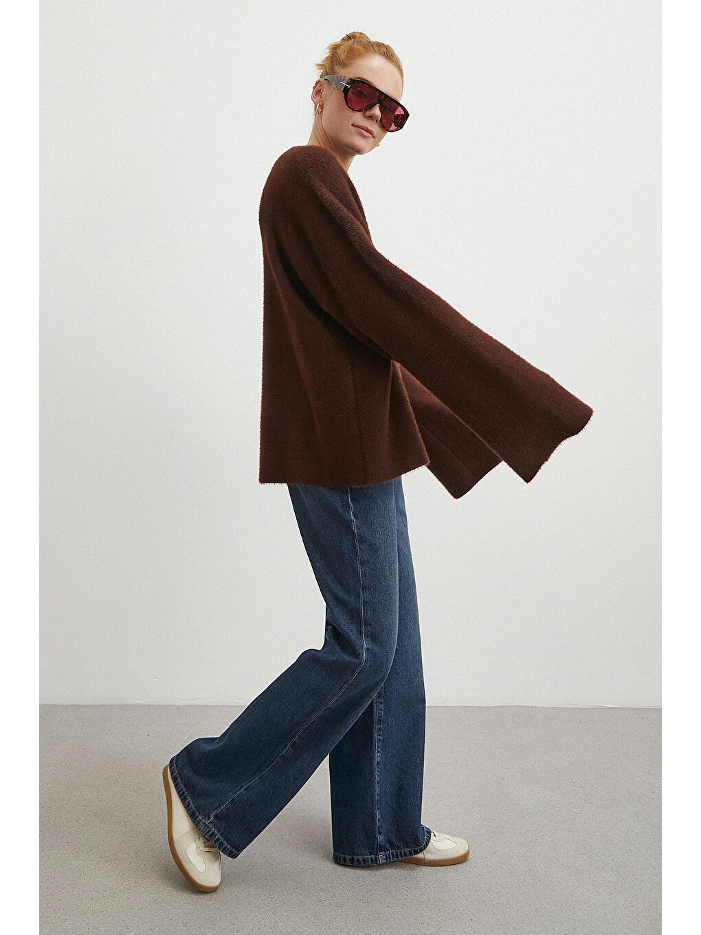 Yüksek Bel Flare Jean Lacivert-2