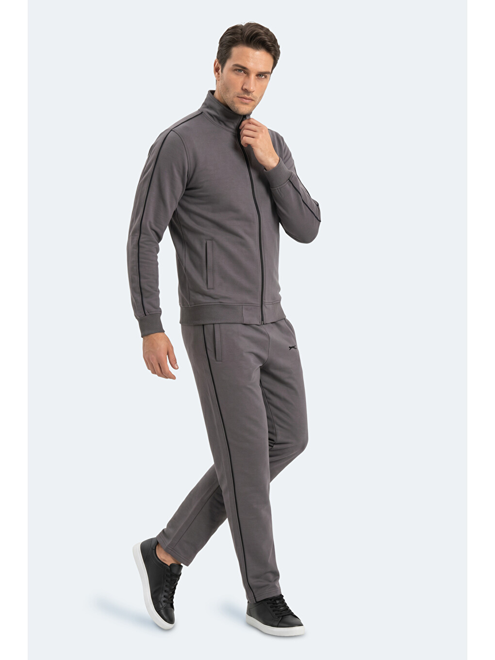 BLOWBACK Erkek Slim Fit Koyu Gri Eşofman Takımı-5