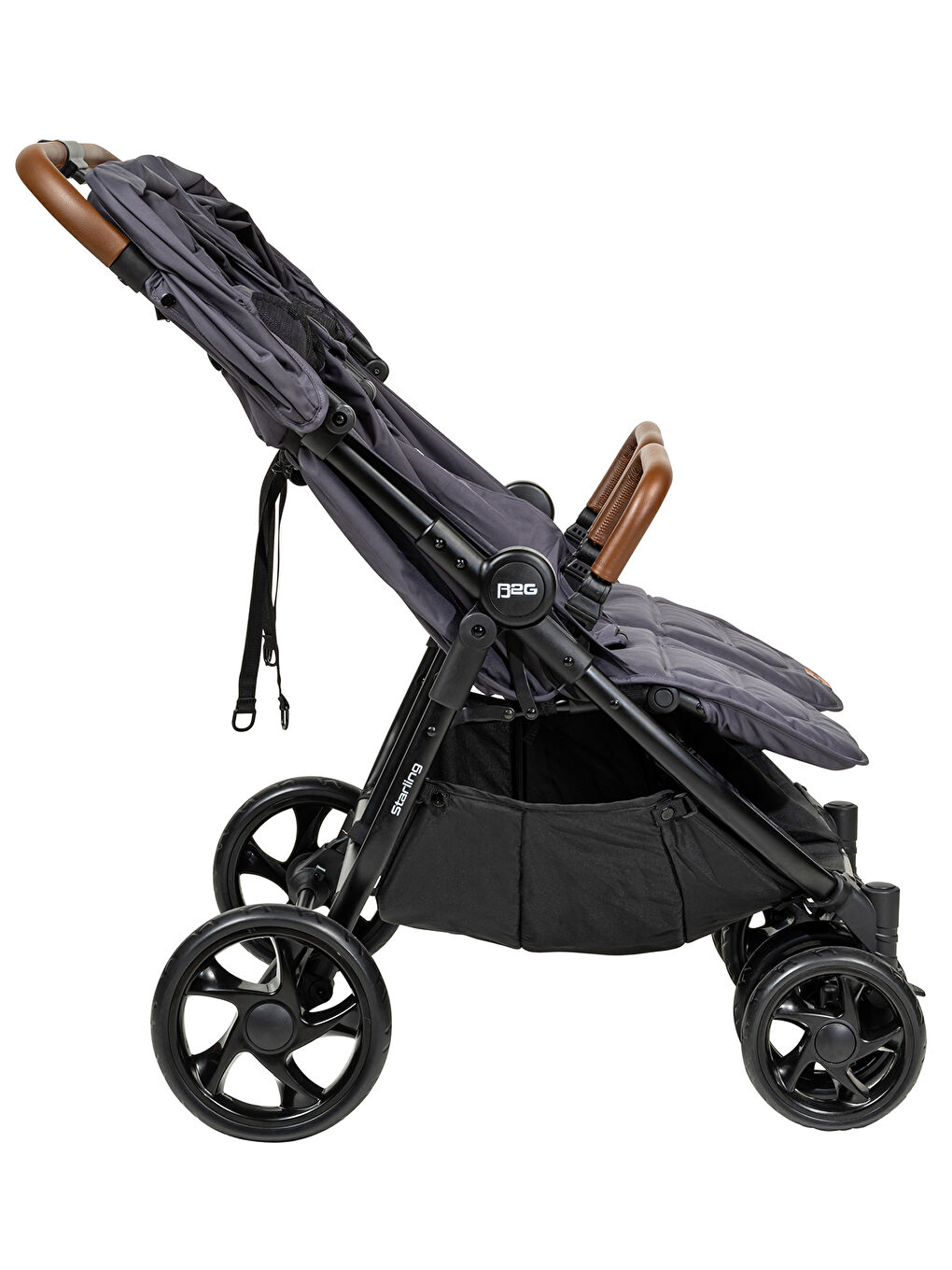 Starling İkiz Bebek Arabası Gri-4