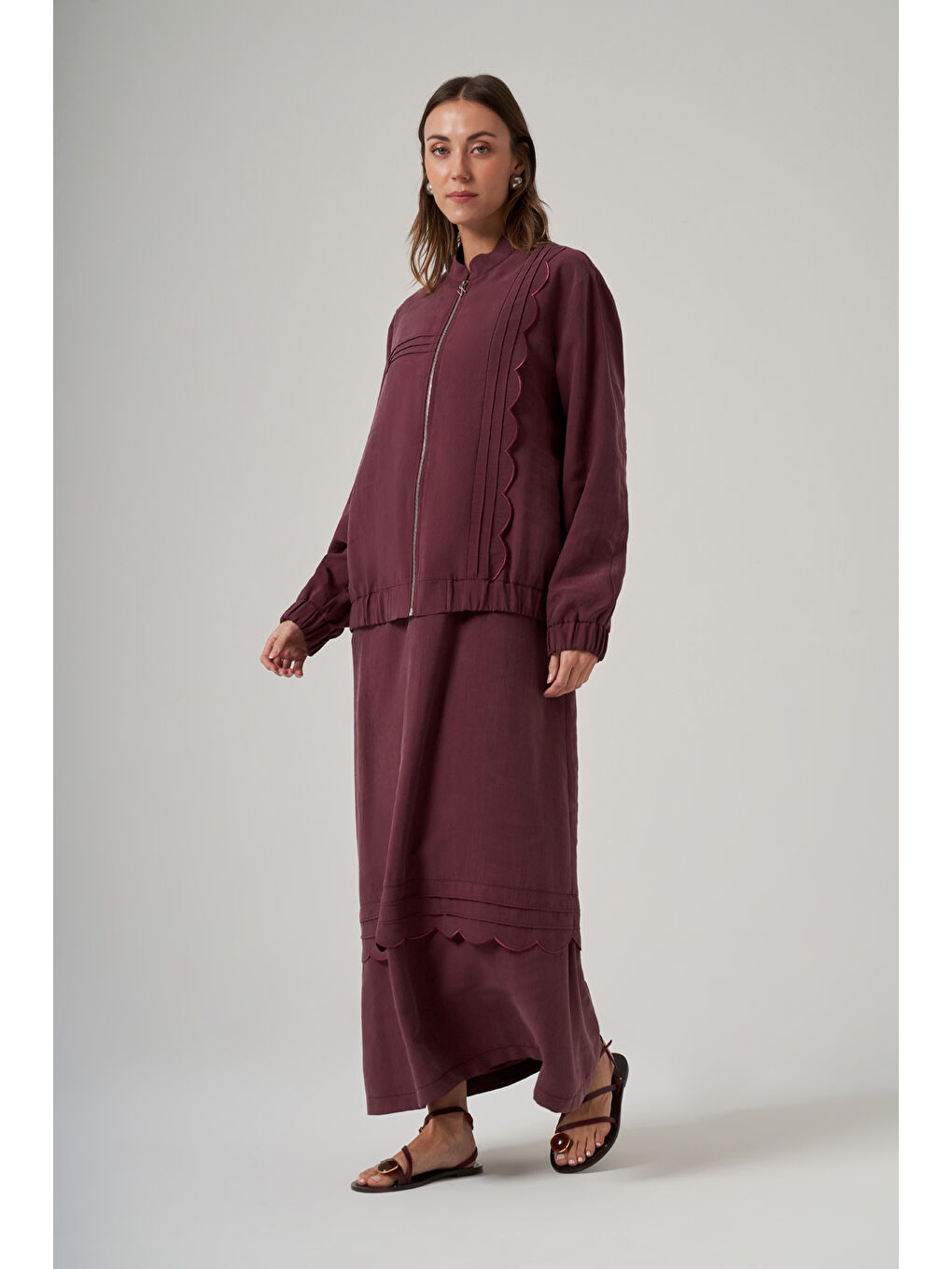 İç Elbise Ceket İkili Takım 1047 Mürdüm-2