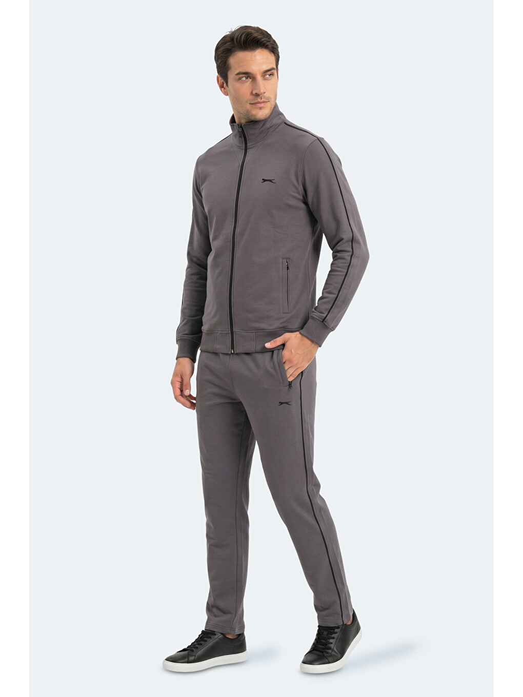 BLOWBACK Erkek Slim Fit Koyu Gri Eşofman Takımı-6