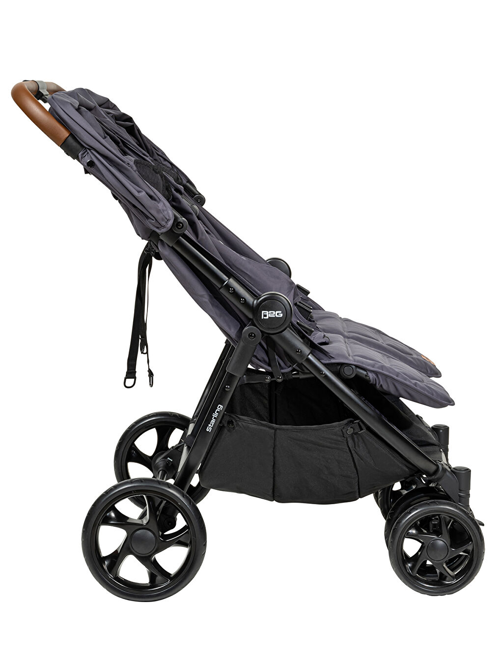 Starling İkiz Bebek Arabası Gri-5
