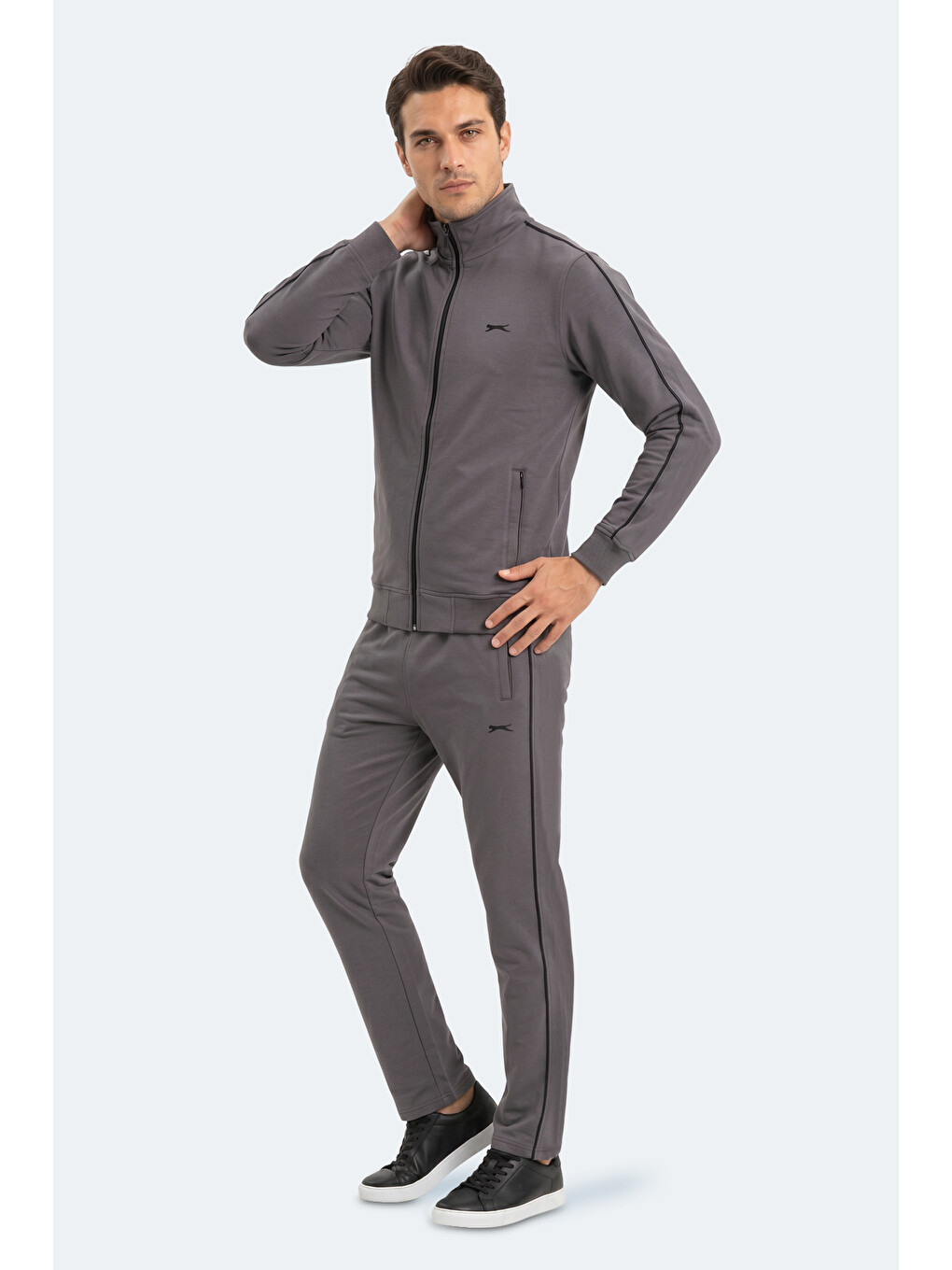 BLOWBACK Erkek Slim Fit Koyu Gri Eşofman Takımı-7