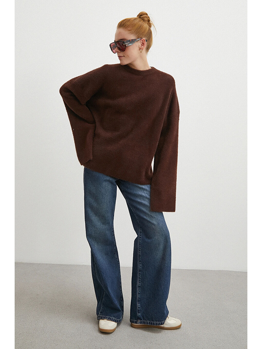 Yüksek Bel Flare Jean Lacivert-3