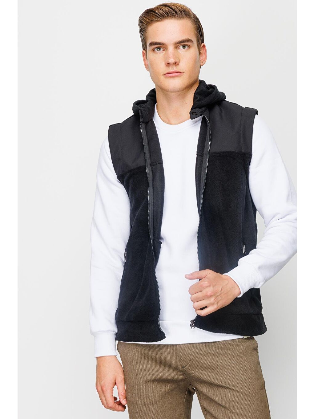 Erkek Siyah Yelek Polar-1