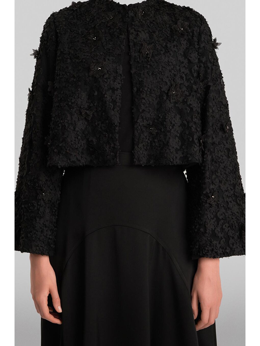 Taşlı Ve Çiçekli Ceket 24Y5415 Siyah-4