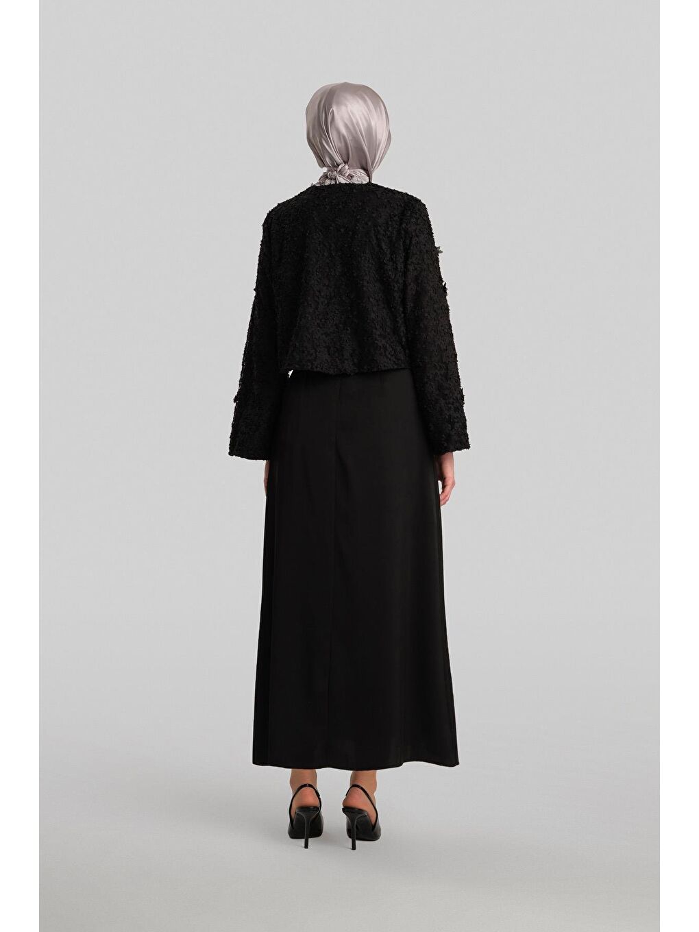 Taşlı Ve Çiçekli Ceket 24Y5415 Siyah-5