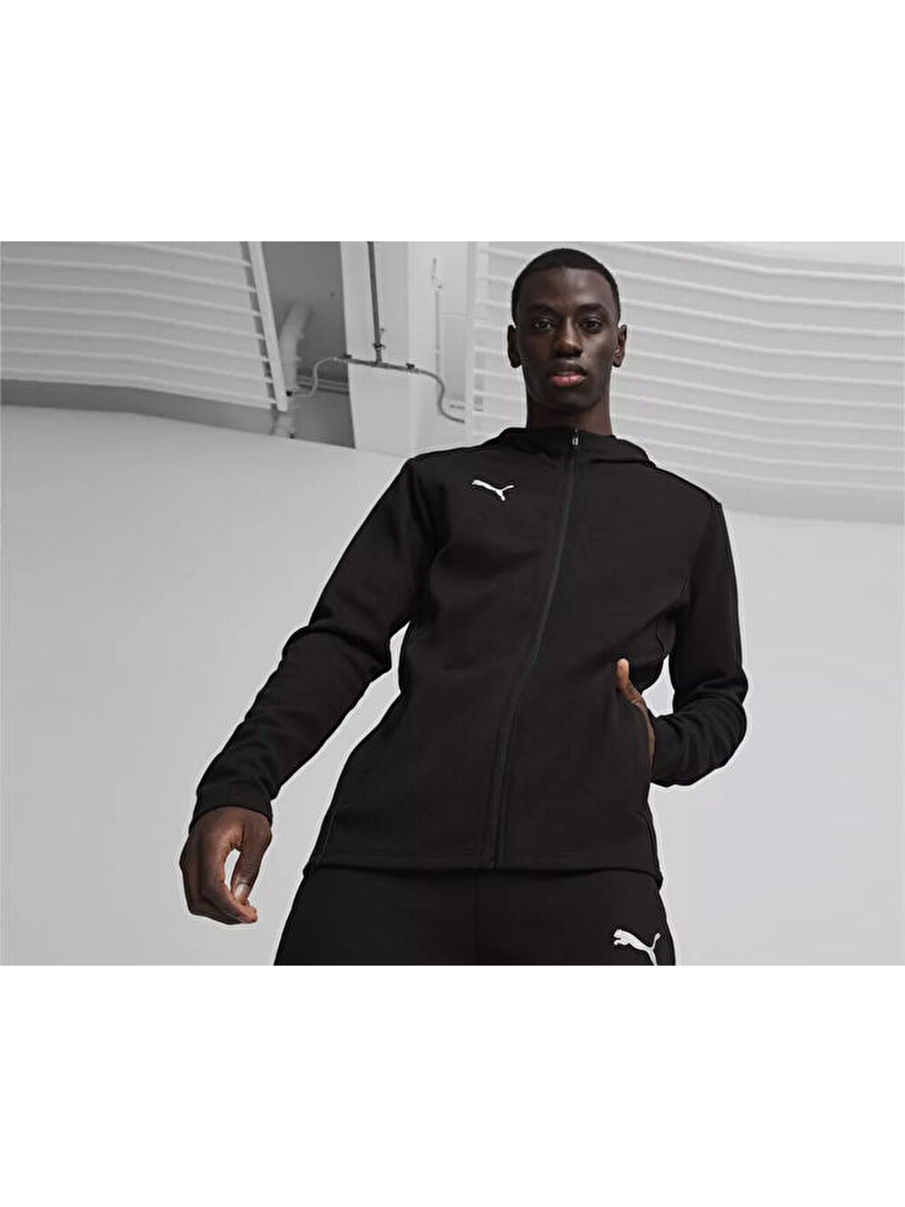 Teamfinal Casuals Hooded Erkek Futbol Fermuarlı Sweatshirt 65852803 Siyah-2