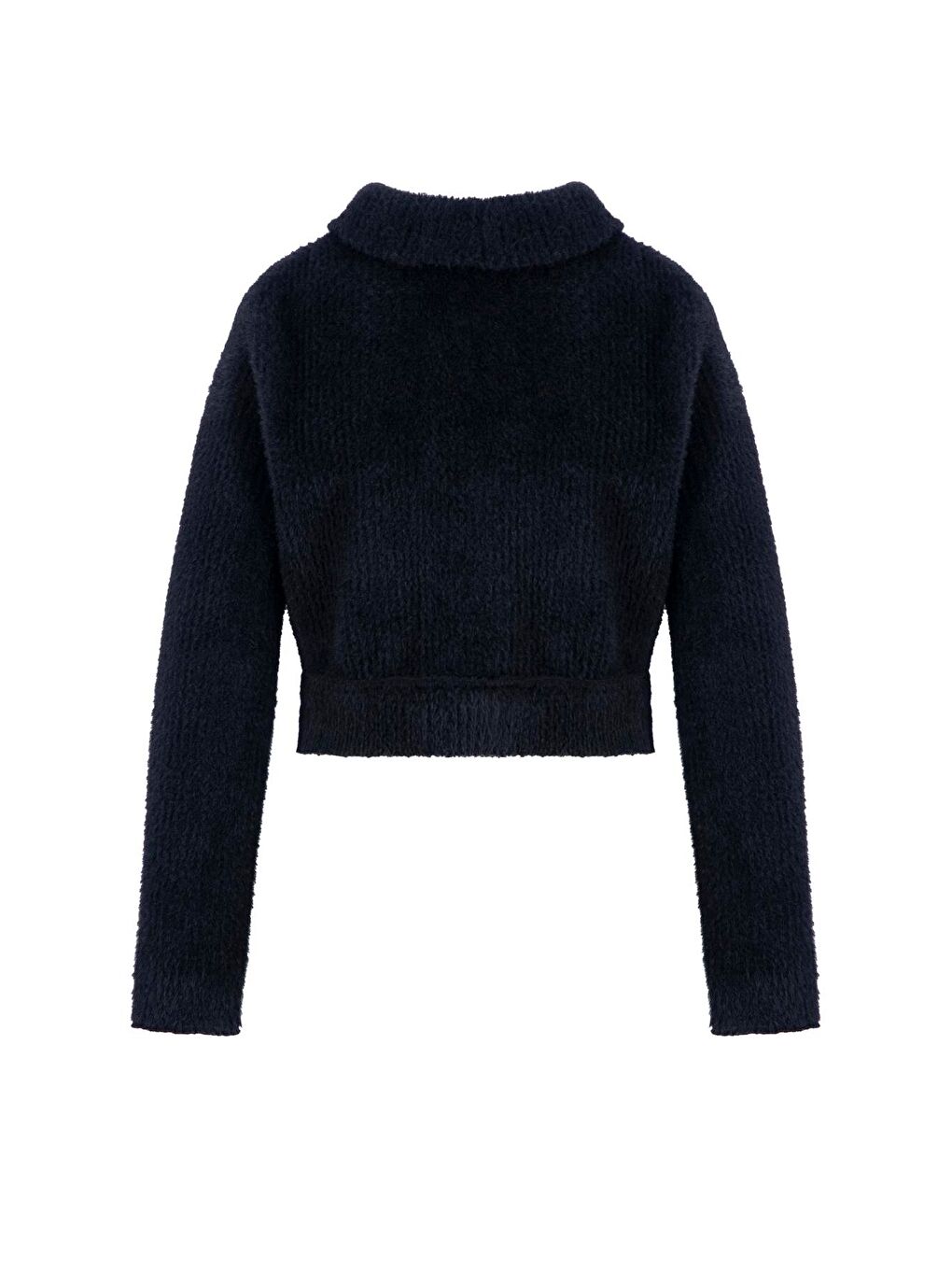 Tüylü Triko Ceket 24K5718 Siyah-6