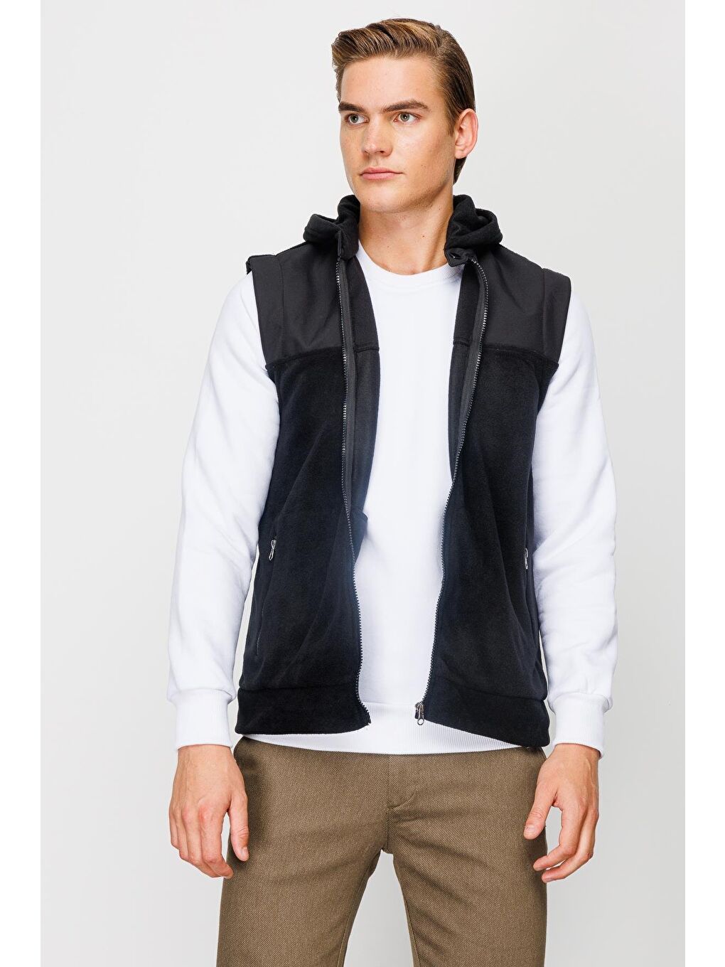 Erkek Siyah Yelek Polar-4