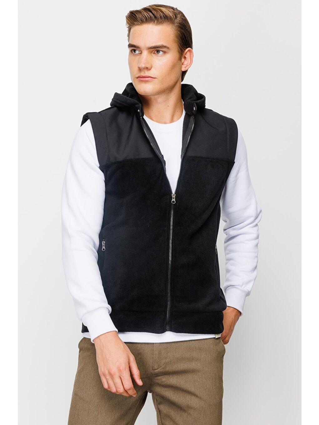 Erkek Siyah Yelek Polar-5