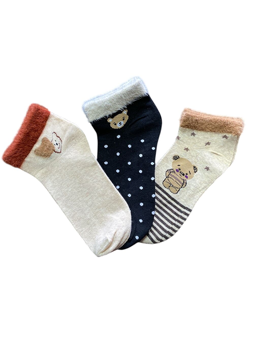 Karışık 6'lı Kadın Desenli Yumoş Kaliteli Patik Çorap-3